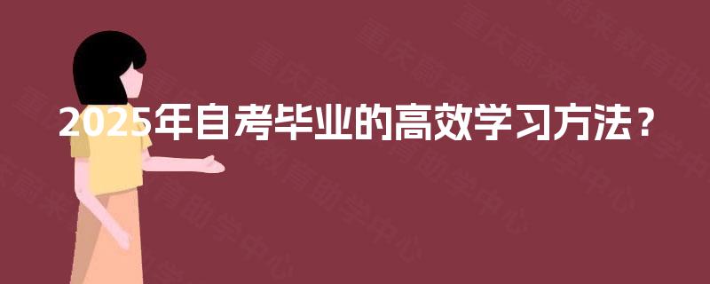 2025年自考毕业的高效学习方法？