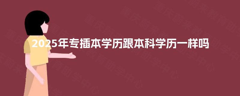 2025年专插本学历跟本科学历一样吗