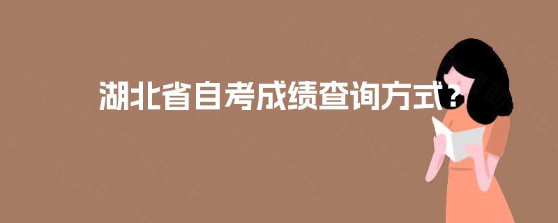湖北省自考成绩查询方式？