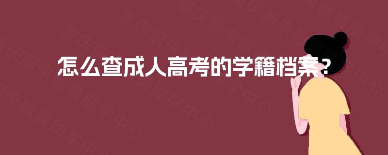 怎么查成人高考的学籍档案？