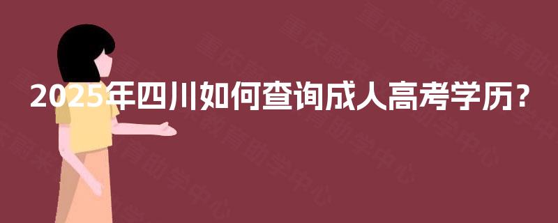 2025年四川如何查询成人高考学历？