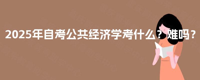 2025年自考公共经济学考什么？难吗？