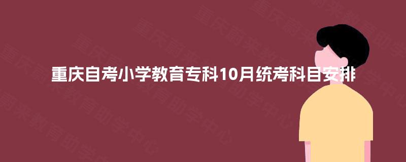 重庆自考小学教育专科10月统考科目安排 重庆自考小学教育专科10月统考科目安排